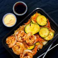 El Camaron Hibachi Bowl Combo · 5 pieces hibachi-style shrimp served with fried rice and mixed vegetables. Carrots zucchini’...