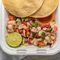 Ceviche Tostada · Comes with two tostadas.