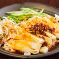 Liang Pi · Homemade noodle, bean sprout, cucumber, peanuts. Vegetarian. Limited quantity daily.