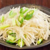 Stir Fried Shredded Potato · Popular home dish from China. Spicy