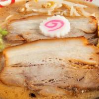 Miso Ramen (Delivery) · Hokkaido Style Miso Ramen.  Miso broth, Pork Belly Chashu, Corn, Green Onion, and Naruto (Fi...