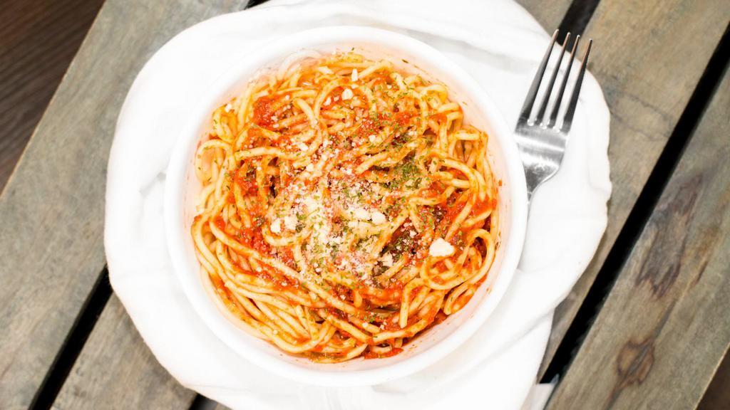 Spaghetti · Served with Pepz homemade marinara sauce.