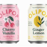 Oli-Pop Sparkling Tonic · Available flavors: Ginger Lemon, Cherry Vanilla and Vintage Cola