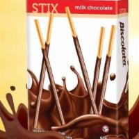 Biscolata Stix Milk Chocolate Snacks 1.41 Oz · Crunchy cookie sticks dipped in premium milk chocolate - smooth milk chocolate or sprinkles ...