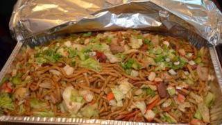 Pancit Canton · (cantonese noodles cooked with pork chicken & shrimp)
