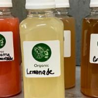 Organic Lemonade  · Organic fresh-squeezed lemons with Organic pure cane sugar.  (16 oz)