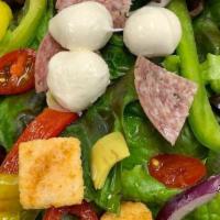 Small Italian Salad · Fresh lettuce, red onion, artichokes, green/red bell peppers, cherry tomatoes, pepperoncini,...