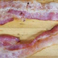 Add Bacon, 2 Strips · Two strips of bacon, center cut,  14/16 per lb