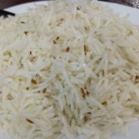Plain Rice · Zeera flavored plain basmati rice.