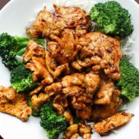 Shelby’S Sweet & Spicy Chicken · Just like the girl it’s named after, this dish begins sweet then the subtle heat of the blac...