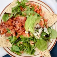 Mia'S Salad · Mixed greens, bacon, walnuts, gorgonzola cheese, avocado, tomato, and our honey dijon dressi...