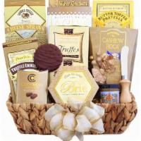 Full-Flavor Gourmet Food Basket · Elegant gourmet basket of treats. Includes: Cheese Spread (3.5 oz each, 1 count); Chocolate ...
