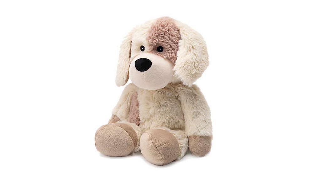 Warmies Heatable Lavendar Scented Plus Toy - Brown-Spotted Puppy · Bedtime, nap time, or cuddle time has never been cozier with Warmies® cozy plush brown-spotted puppy! The 13'' brown-spotted puppy is French-lavender scented and microwavable. Perfect for all ages, Adults can use Warmies® to soothe mildly-aching joints and children will love their new gentle, lavender-scented friend.