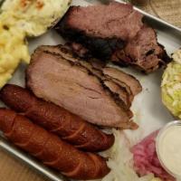 3 Meat Plate · Your choice of any three meats and three sides.