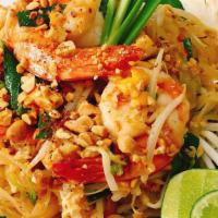 Pad Thai Noodles · Bangkok pad thai rice noodles stir fried with egg choice of meat and vegetarian stir fried w...