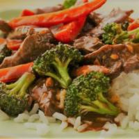Broc & Carrots Stir Fry · Fresh broccoli & carrots stir fry choice of meat and vegetarian with house special brown sau...