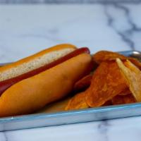 Kids Hot Dog · Made with Vienna Premium Beef and served with choice of Kids Side.