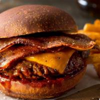 Bbq Bacon Cheeseburger (Single) Combo · Juicy grilled beef burger smashed to perfection, topped with melted American cheese, crispy ...