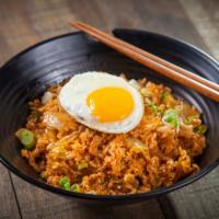Pork Belly Kimchi Fried Rice - 김치 삼겹살 볶음밥 · 김치 삼겹살 볶음밥 Gochujang (spicy) Mixed Rice with Pork Belly, Kimchi, and Seasoned Vegetables Com...
