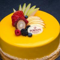 Mango Mousse Round · A guest favorite! Rosa's original sponge cake lightly soaked with passion fruit, layered wit...