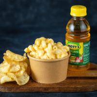Kids Mac N Cheese · All Kids meals are served with a bag of chips and an Apple juice.