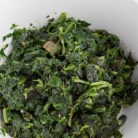 Sauteed Spinach · Served with garlic, white wine, and shallot sauce.