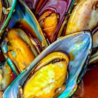 Mussels · New Zealand green mussels.