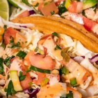 Shrimp Taco · Includes, Cabbage, Pico de Gallo, Chipotle Sauce