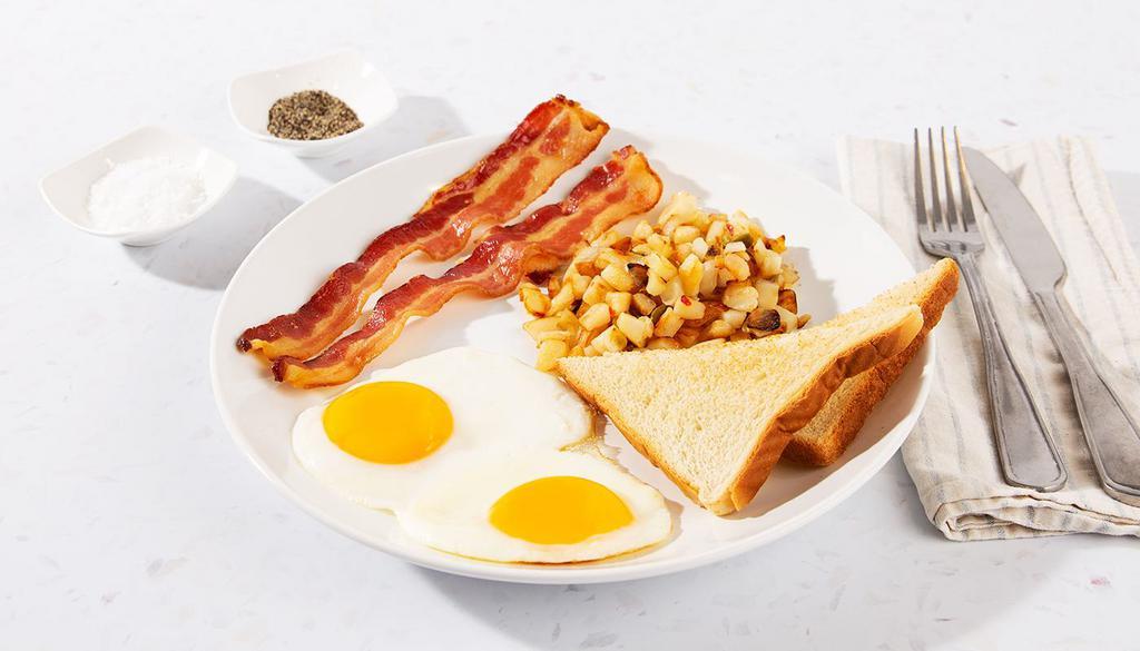 Eggs Your Way! · Two eggs prepared your way, served  home fries and toast.