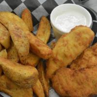 3 Pieces Of Chicken Strips/ Potato Wedges · 