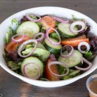 Tossed Salad
 · Spring mix, tomato, red onion, cucumber, and balsamic dressing.