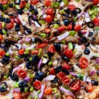 Large Veggie Pizza · Mushroom,Onion,Bell Peppers,Olives & Fresh Roma Tomatoes.