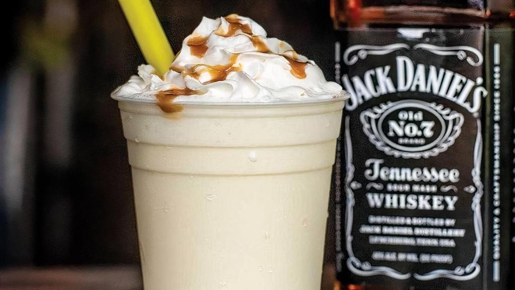 Boozy Salted Caramel · Our signature custard blended with salted caramel sauce & topped with whipped cream. Served with Jack Daniels Tennessee Whiskey.
