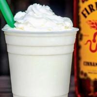 Boozy Vanilla · Classic vanilla shake topped with whipped cream.  Served with Fireball Cinnamon Whiskey.. Th...