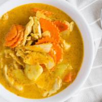 Yellow Curry · Spicy. Yellow curry with coconut milk, onion, carrot  ,potato