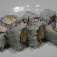 California Roll · Imitation crab and avocado with rice.