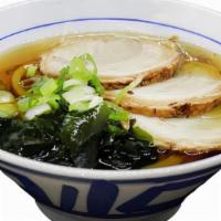 Chashu Udon · Homemade noodle with soup & sliced marinated chashu pork (3pc) or chicken (6pc) topping.
