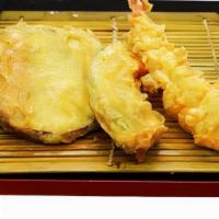 Small Tempura Set · Assorted 3 pieces tempura. 1 shrimp, 1 sweet potato, 1 pumpkin.