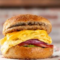 Californian · Egg, avocado, tomato, red onion, cheddar, choice of meat.