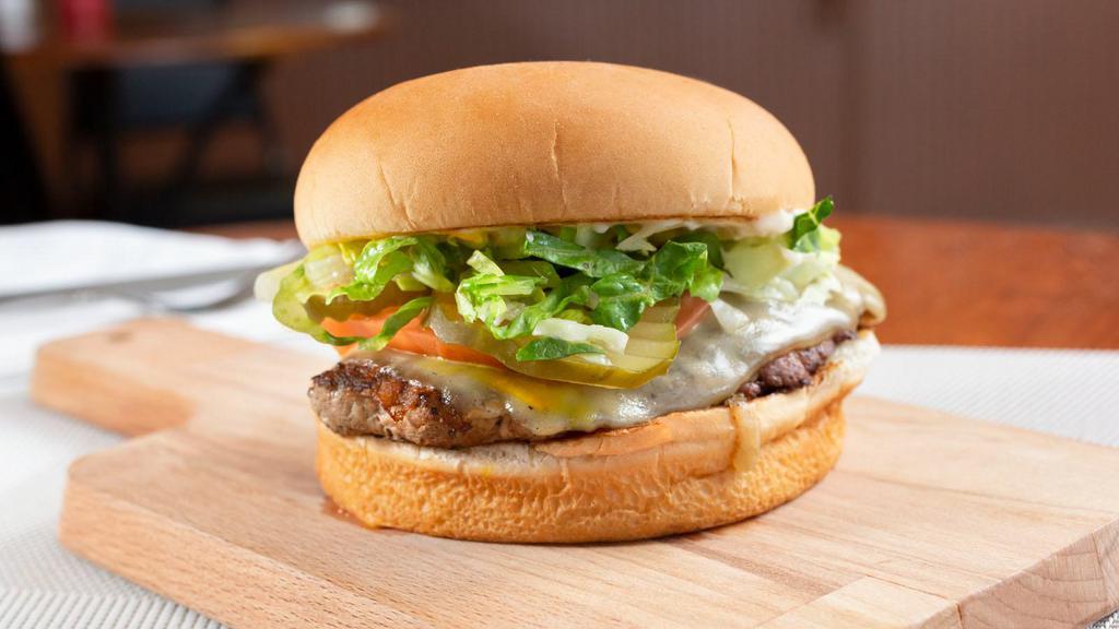 3 Oz. Turkey Burger · Includes: mayo, mustard, lettuce, pickles, tomatoes, and grilled or raw onions.