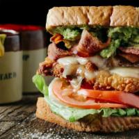 Bacon Chicken Tender Sandwich Only · Fresh hand-breaded golden fried chicken tenders, crispy bacon, lettuce, tomatoes, and mayo o...