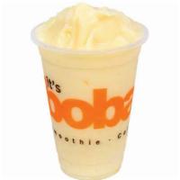 Banana Smoothie · A mix of fresh banana and banana powder ice blended with milk.