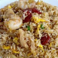 House Fried Rice · Chinese sausage, chicken & shrimp.