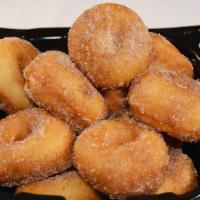 Mini Churro Donuts · Vegetarian. (18 donuts) fried golden and coated in cinnamon sugar