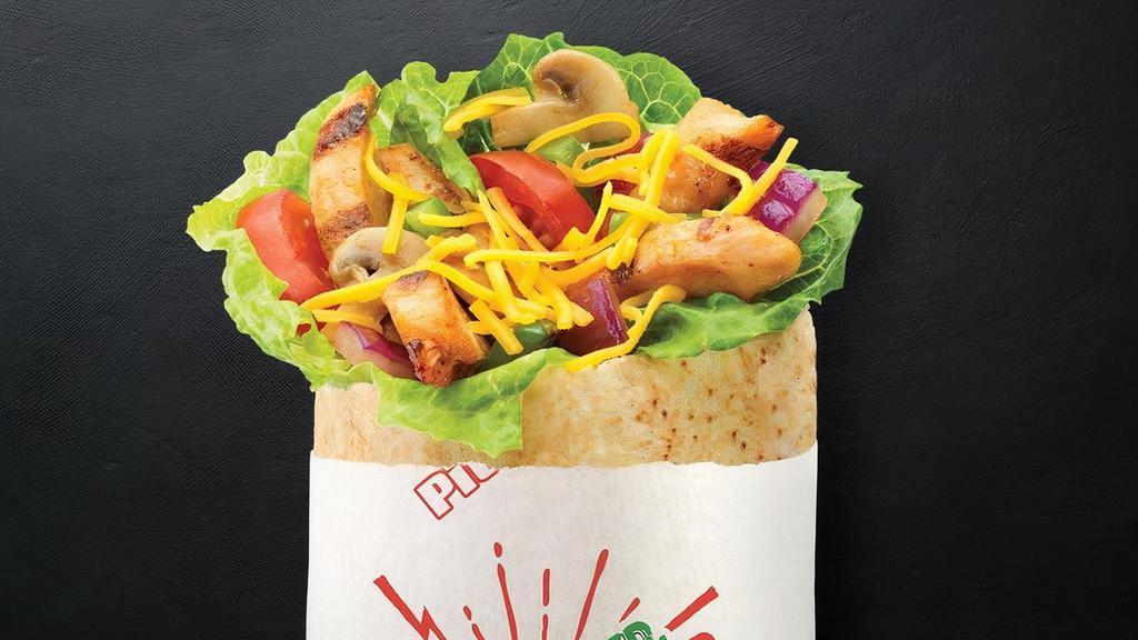 Kids Chicken · The kids chicken pita comes with grilled white meat chicken breast and your choice of three toppings, one cheese and one sauce all wrapped in a small pita shell.