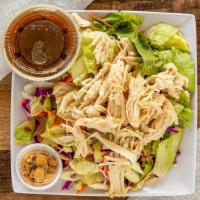 Chinese Chicken Salad · sm. 170 cal / lg. 270 cal – Shredded chicken, lettuce, carrots, red cabbage and peanuts toss...