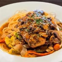 Chicken Marsala · Lightly Breaded, Sautéed Mushrooms, Marsala Wine Sauce