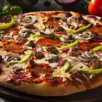 Individual Dicicco'S Special Pizza · Sausage, Pepperoni, Meatball, Salami, Mushroom, Onion, Bell Pepper, Cheese.