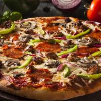 Large Dicicco’S Special · Sausage, Pepperoni,  Meatball, Salami, Mushroom, Onion, Bell Pepper, Cheese.