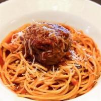 Kids Spaghetti & Meatball · Spaghetti, 1 meatball, house-made marinara sauce